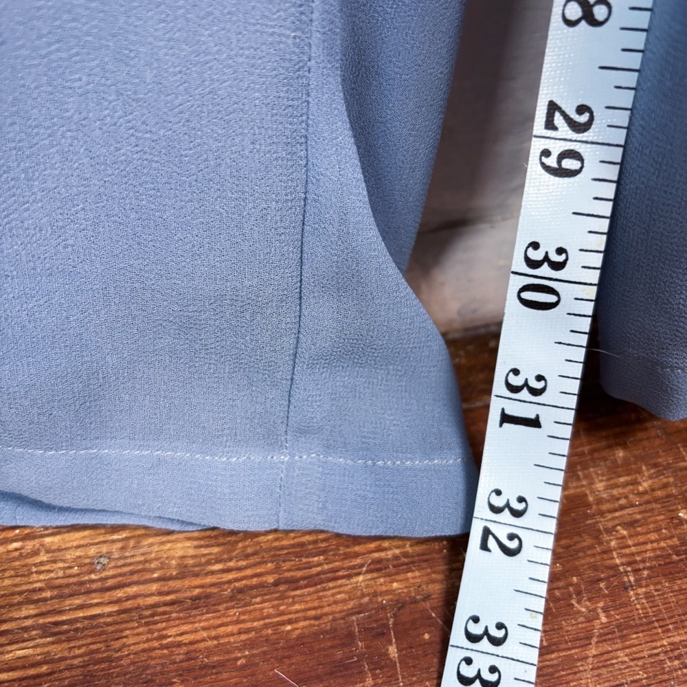Lulu’s Stun with Elegance Slate Blue Ruffled Tie-Back Wide-Leg Jumpsuit Sz L - Picture 9 of 11
